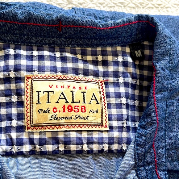 Italia Blue Button-Up Shirt - Picture 3 of 3